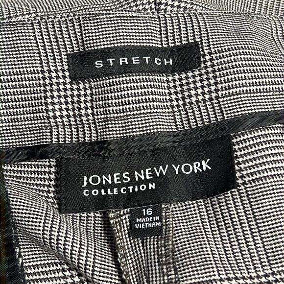 JONES NEW YORK STRETCH CALABRIA BLACK PLAID PANTS SIZE 16 NWT - Picture 9 of 10